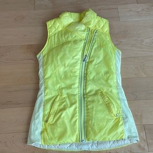 Lululemon reversible down vest yellow and cream color